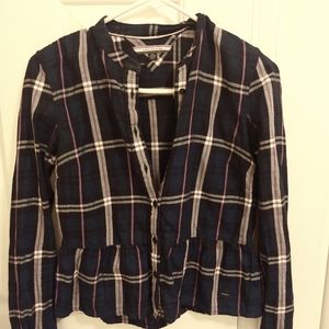 Xs plaid peplum top
